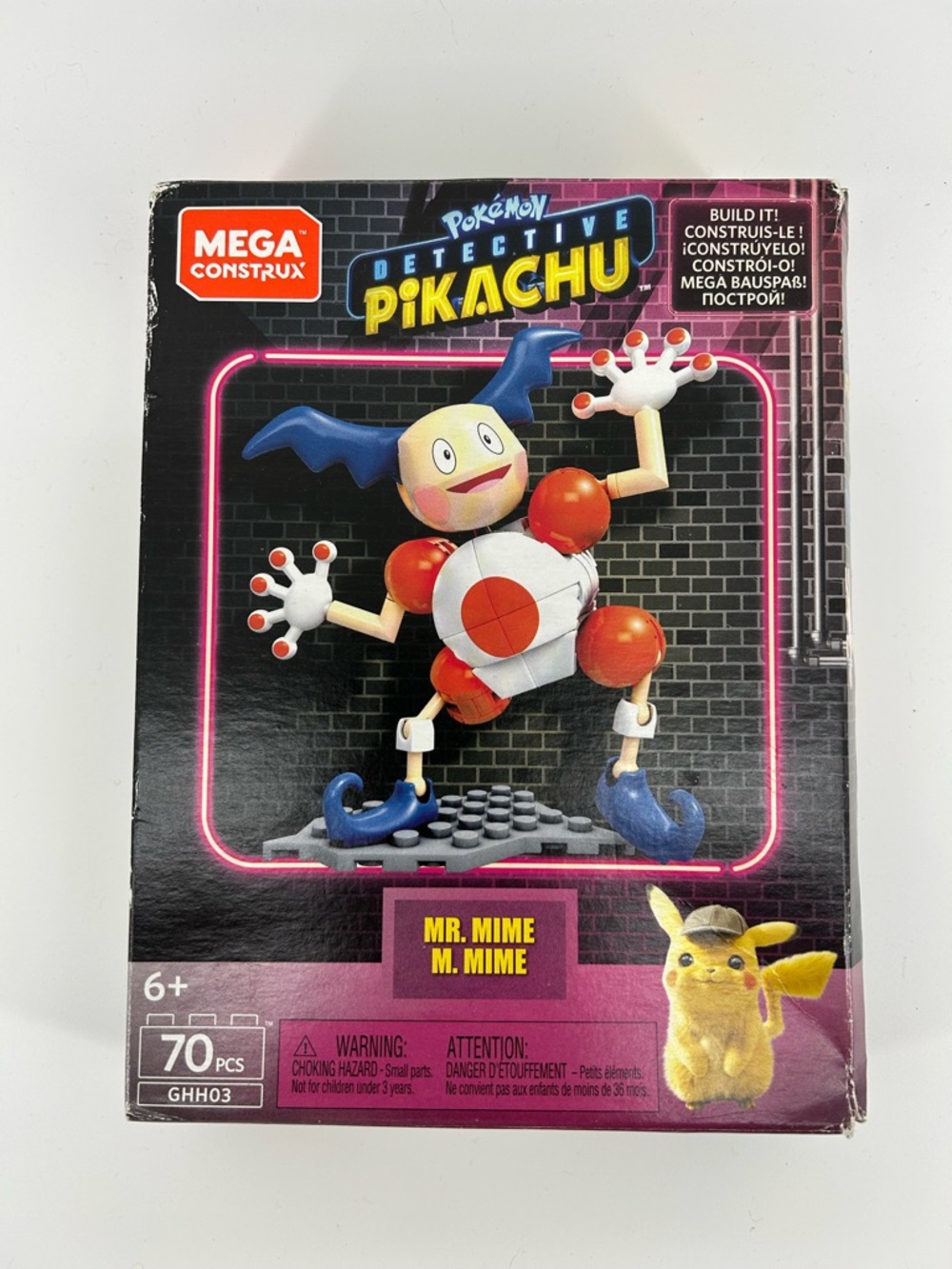 Mega Construx Pokémon Detective Pikachu Mr. Mime Building Set - Red, White, Blue